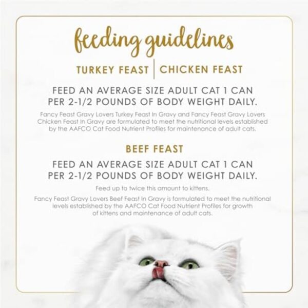 Purina Fancy Feast Gravy Lovers Poultry and Beef Grilled Gourmet Wet Cat Food Variety Pack - (Pack of 30) 3 oz. Cans - Image 11