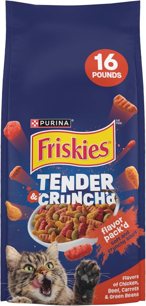 Purina Friskies Tender and Crunch'd With Flavors of Chicken, Beef, Carrots and Green Beans - 16 lb. Bag
