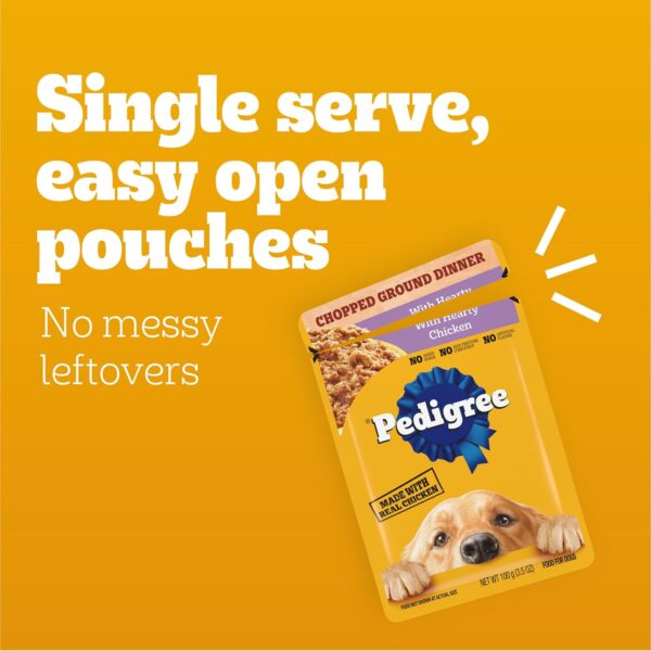 PEDIGREE CHOPPED GROUND DINNER Adult Soft Wet Dog Food 30-Count Variety Pack, 3.5 oz Pouches (Pack of 30) - Image 5