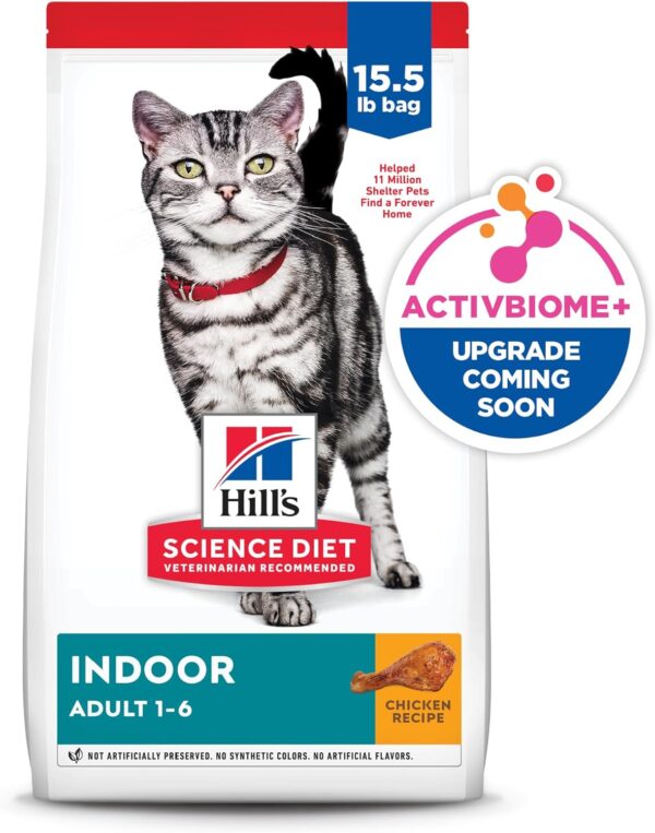 Hill's Science Diet Indoor, Adult 1-6, Easy Litter Box Cleanup, Dry Cat Food, Chicken Recipe, 15.5 lb Bag - Image 14