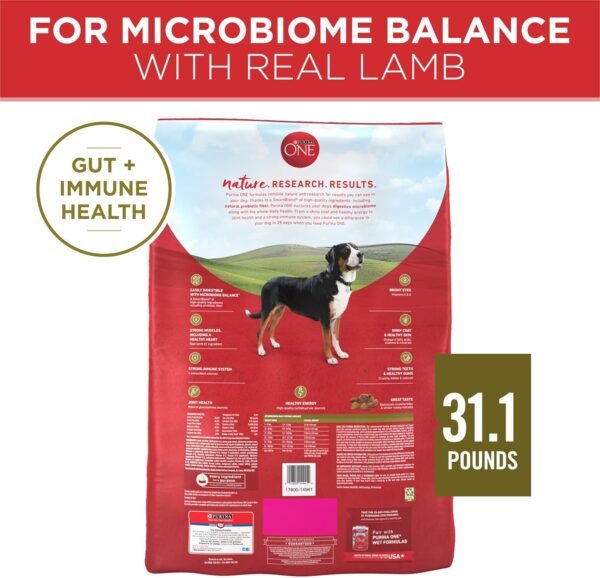 Purina ONE Dry Dog Food Lamb and Rice Formula - 31.1 lb. Bag - Image 6