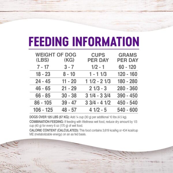Wellness Complete Health Dry Dog Food with Grains, Made in USA with Real Meat & Natural Ingredients, All Breeds, Adult Dogs (Chicken & Oatmeal, 30-lb) – With Nutrients for Immune, Skin, & Coat Support - Image 7