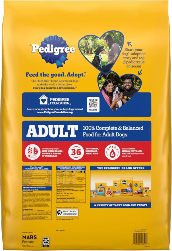 Pedigree Complete Nutrition Adult Dry Dog Food, Grilled Steak & Vegetable Flavor, 18 lb. Bag - Image 2