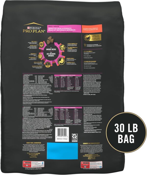 Purina Pro Plan Sensitive Skin and Stomach Dog Food Dry, Adult Salmon & Rice Formula, Digestive Health - 30 lb. Bag - Image 6