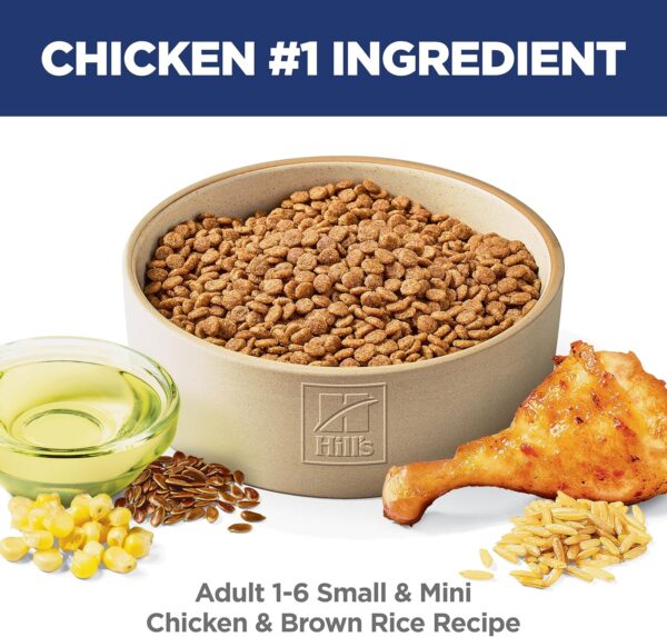 Hill's Science Diet Small & Mini, Adult 1-6, Small & Mini Breeds Premium Nutrition, Dry Dog Food, Chicken & Brown Rice, 4.5 lb Bag - Image 3