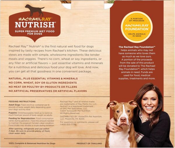 Rachael Ray Nutrish Natural Premium Wet Dog Food, Savory Favorites Variety Pack, 8 Ounce Tub (Pack of 6) (6303230800) - Image 3